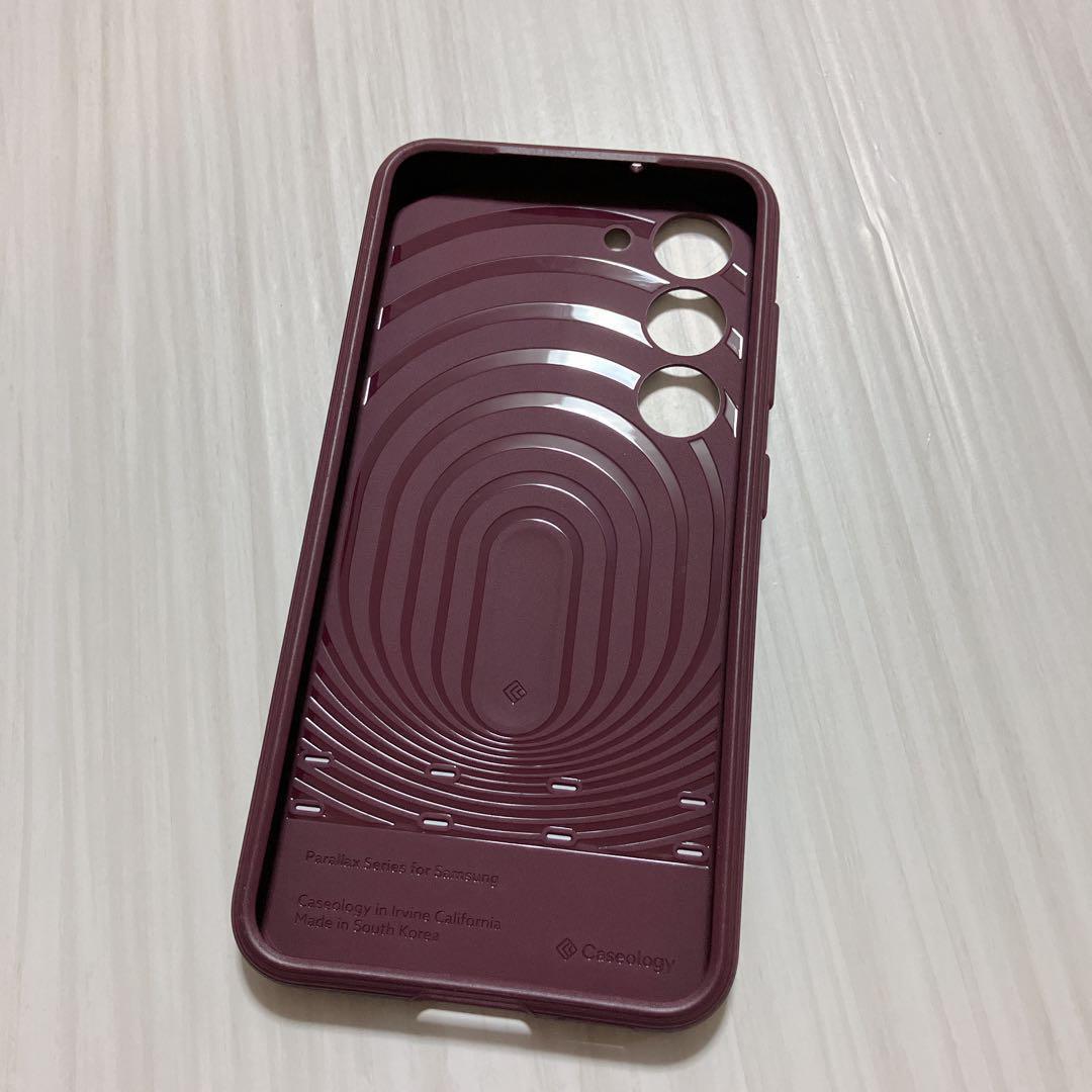 Galaxy S23 ケース パララックス ワイヤレス充電対応 バーガンディ