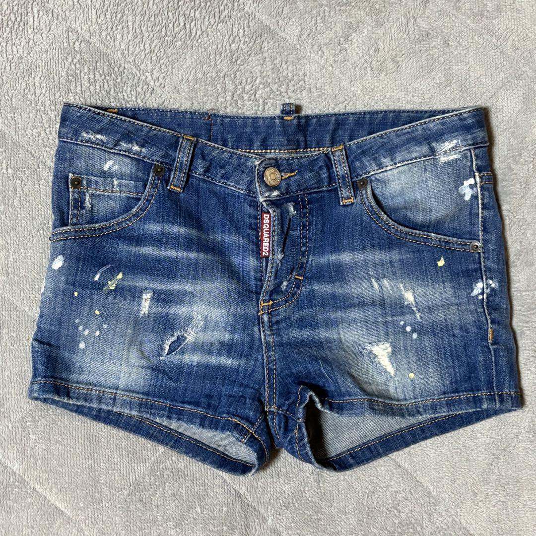 DSQUARED2 ダメージ デニムショートパンツ | ブルー | FARFETCH JP