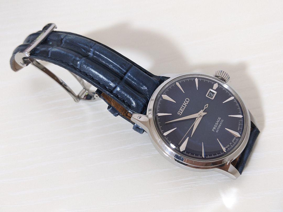 SEIKO プレザージュ 自動巻き 腕時計 ネイビー