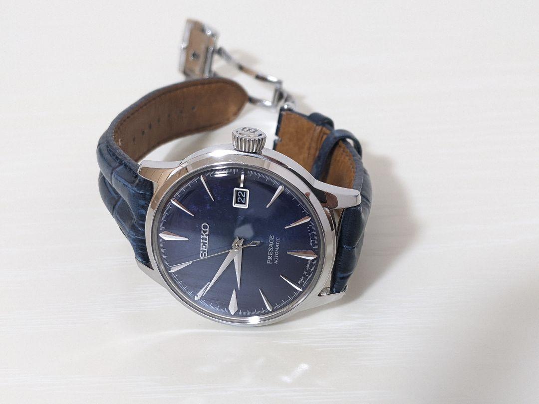 SEIKO プレザージュ 自動巻き 腕時計 ネイビー