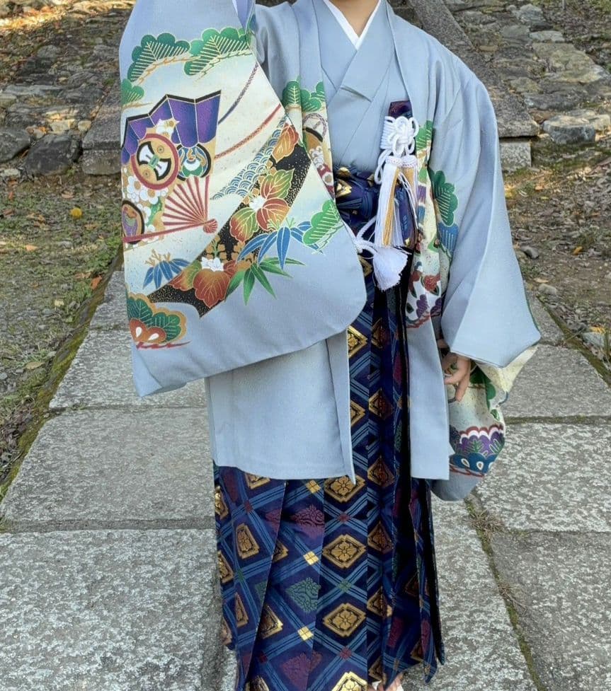 男の子 七五三 5歳 化繊 袴と着物のセット しちごさん フルセット目立った傷や汚れなし