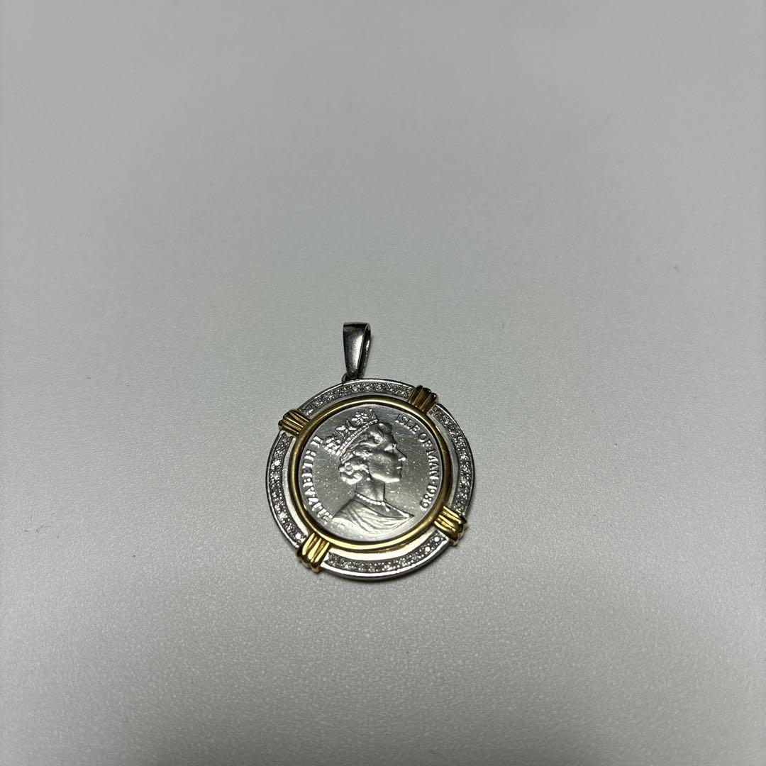 プラチナコイン Pt1000 ペンダントトップ ダイヤモンド ネックレス