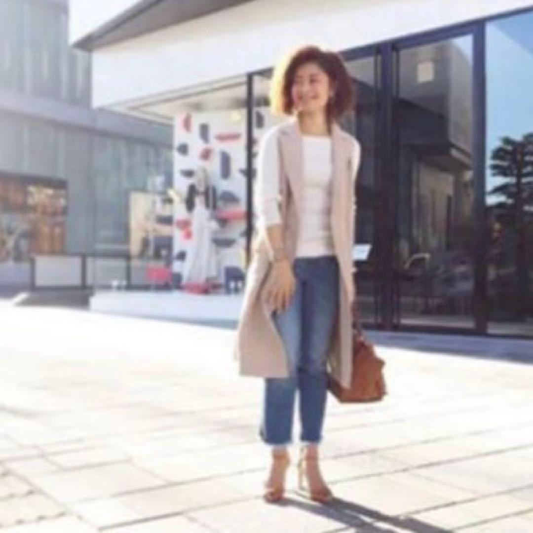 Whim Gazette 三尋木さんマリソルコラボ リネン混 ロングジレ 牛革 SIZE Whim Gazette