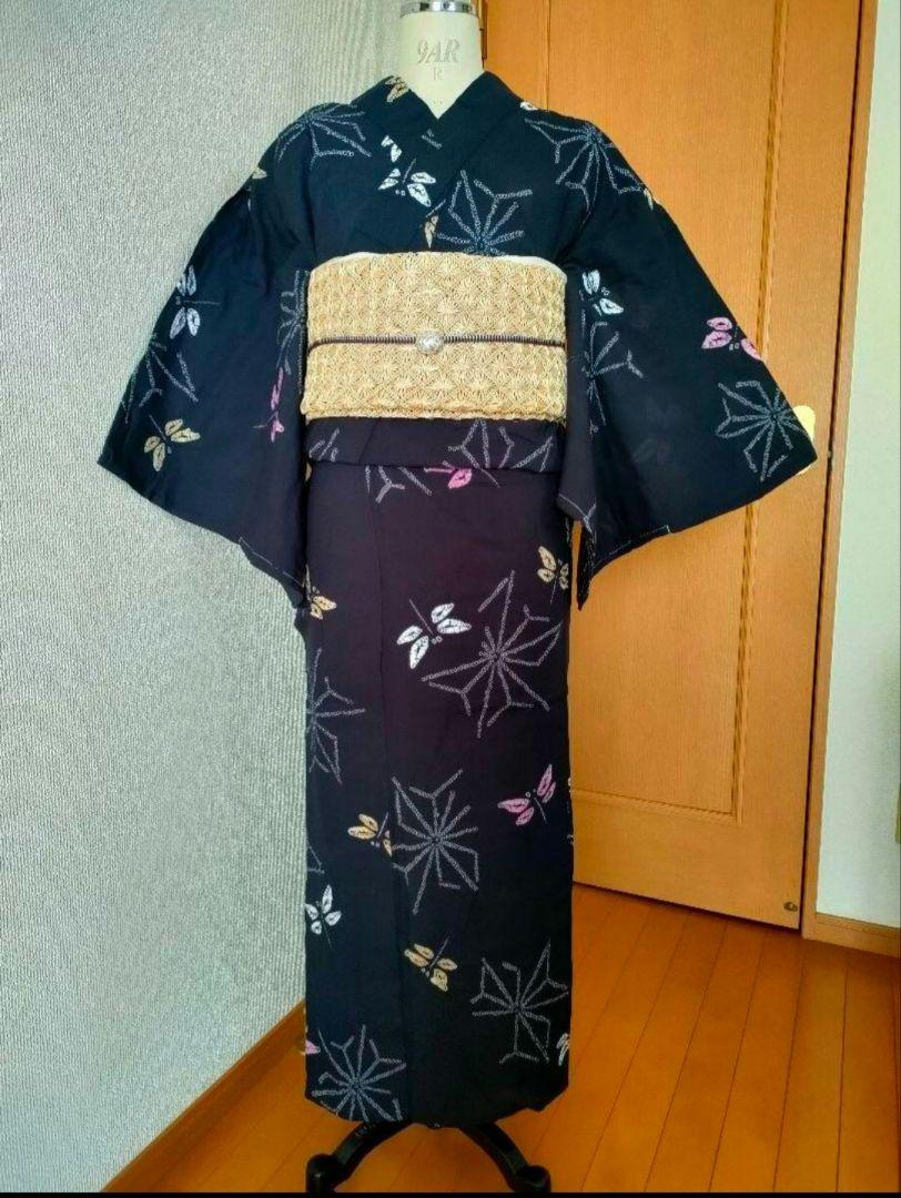 有松絞り*カラフルとんぼ柄*浴衣*新品*夏着物*単衣*有松鳴海絞り