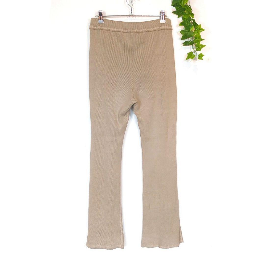 キャラクス　 CALUX　ブーツカットリブパンツ　アメリカ製　綿100　ベージュ