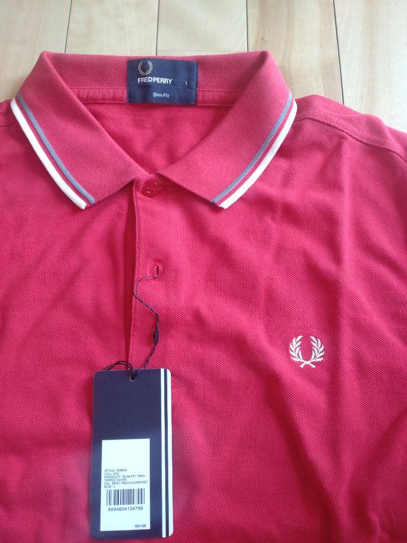 FRED PERRY スリムフィット レッドポロシャツ L