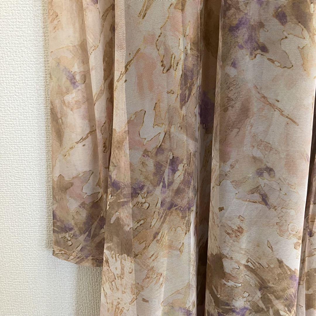 rienda レイヤードチュールフレアOP 2way ロング　ワンピース　新品