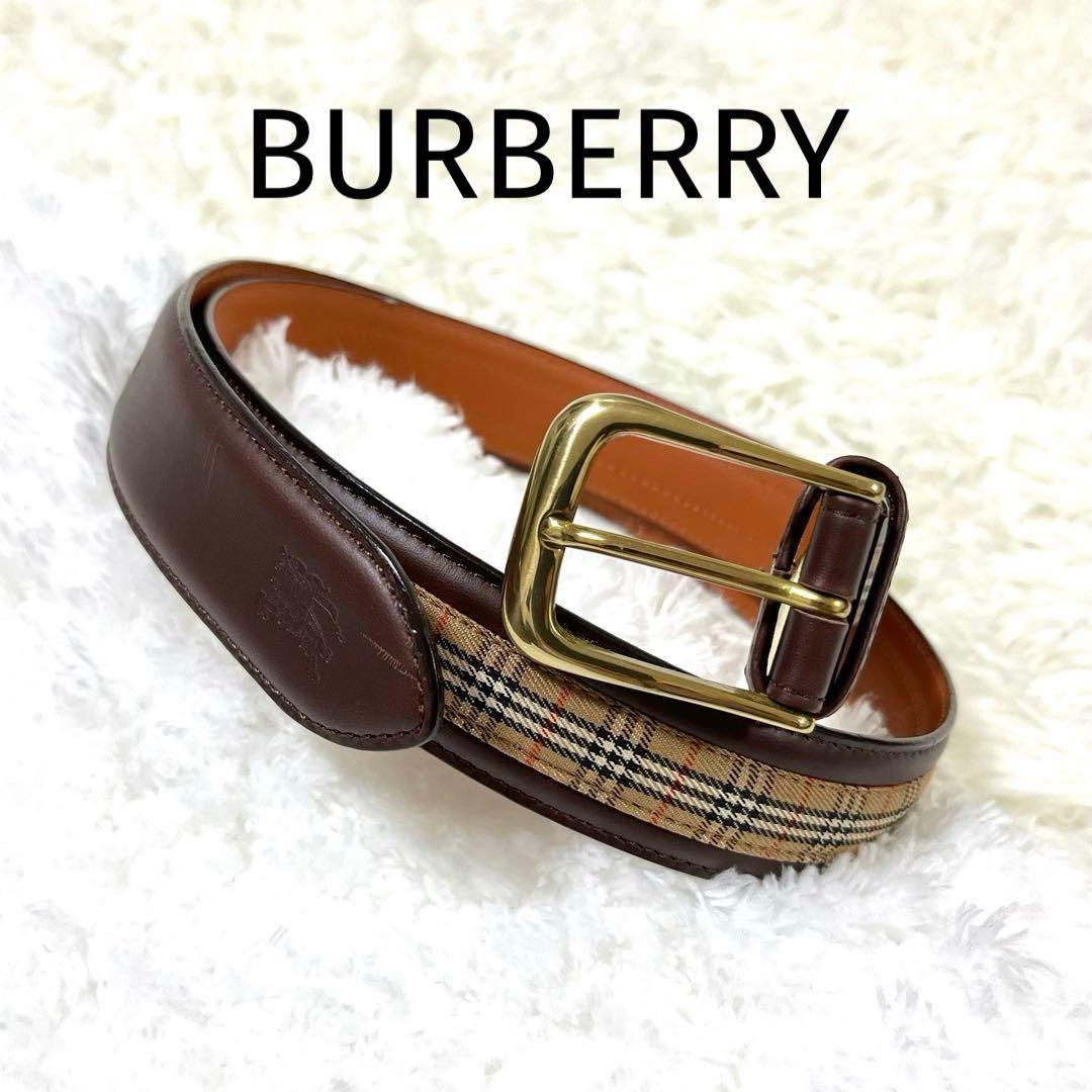 BURBERRY バーバリー レザーベルト ノバチェック ブラウンBURBERRY LONDON