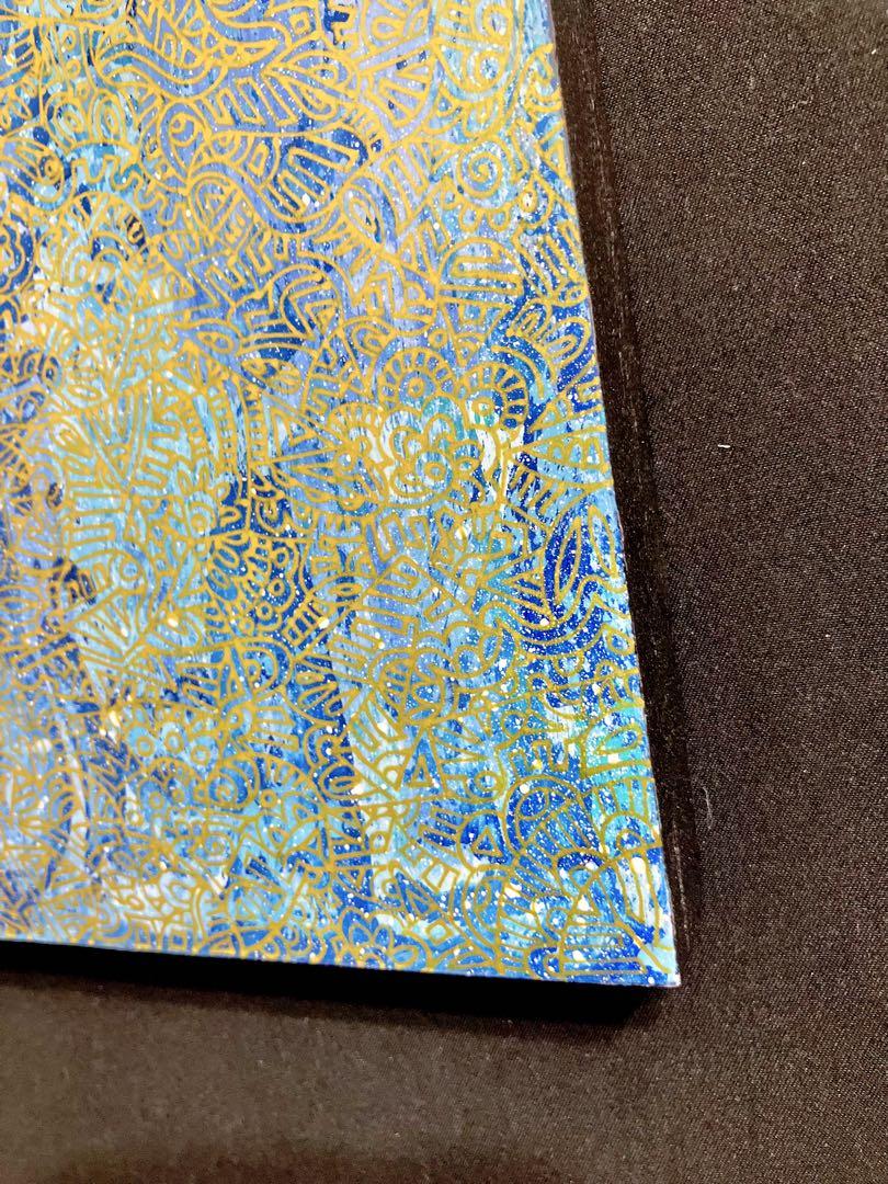 鯉　原画　動物画　絵画　アクリル画　現代アート　細密画