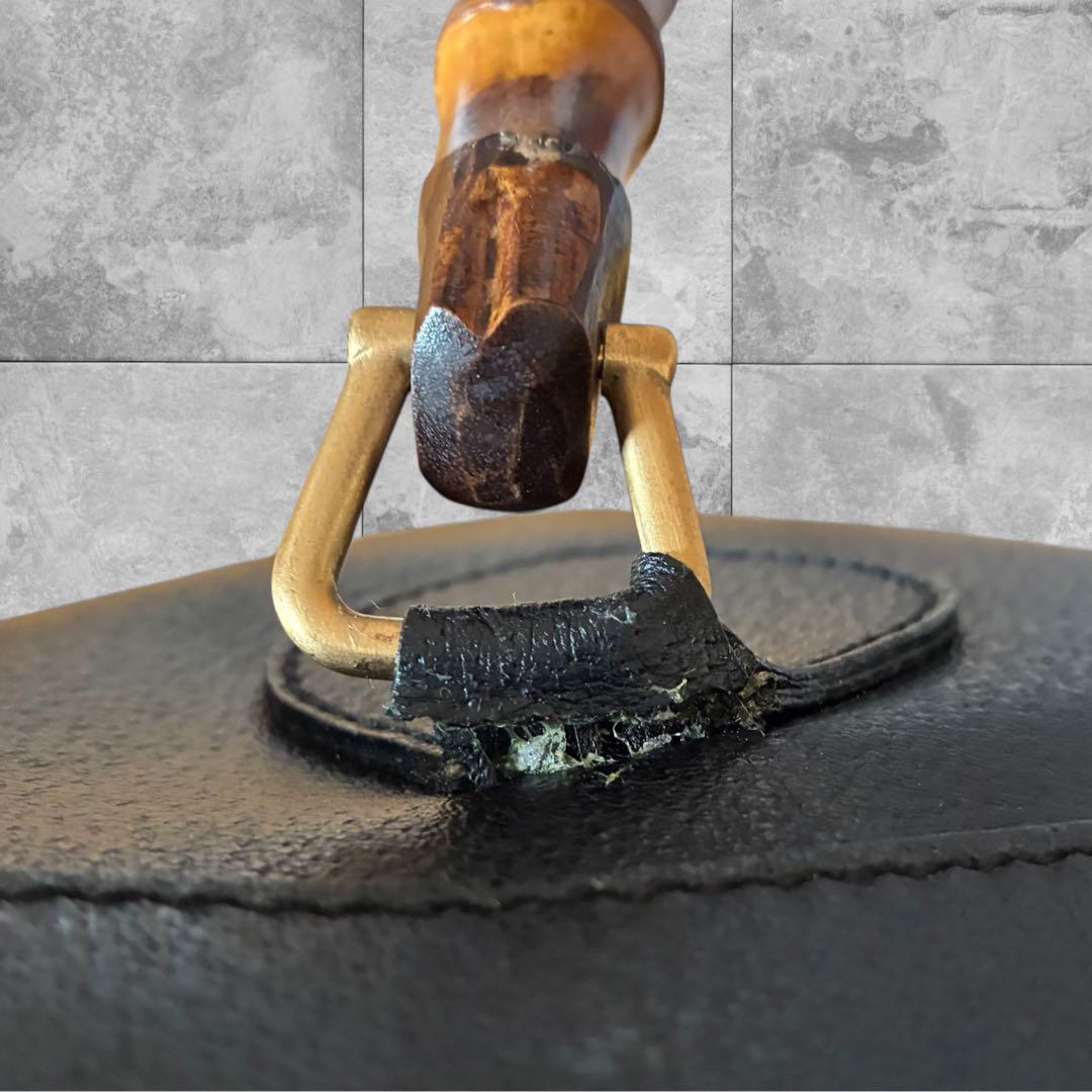 【ダイアナ】GUCCI オールド グッチ バンブー トートバッグ 大容量 黒