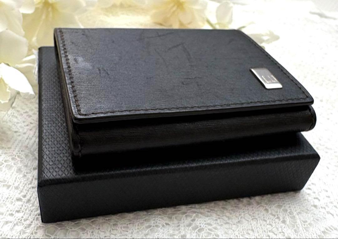 【コインケース】ダンヒル 三つ折り財布 小銭入れ レザーコンパクトミニウォレット