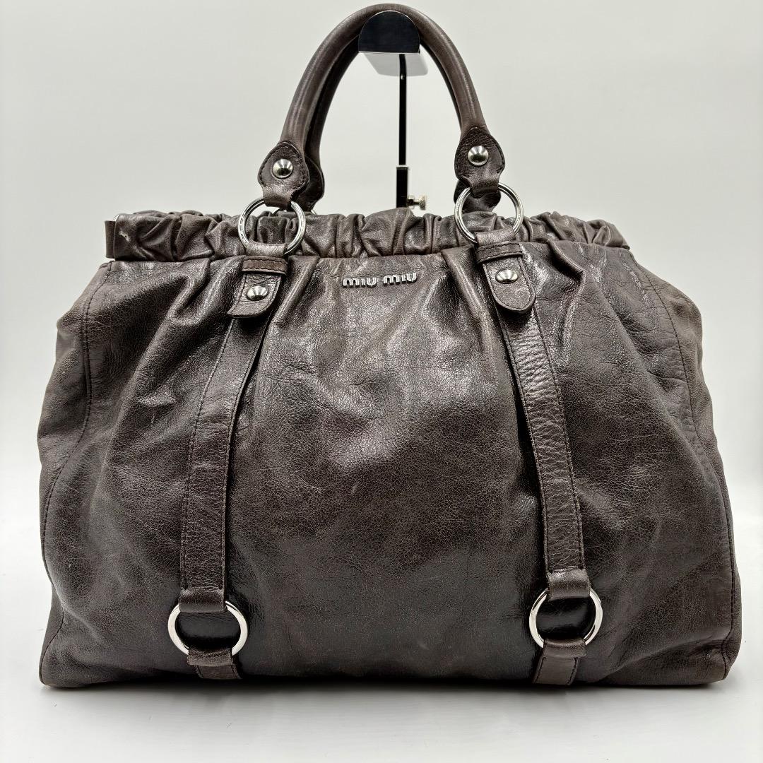 ディズニープリンセスのベビーグッズも大集合 美品✨miumiu ヴィッテロシャインレザー トートバッグ 2way バッグ