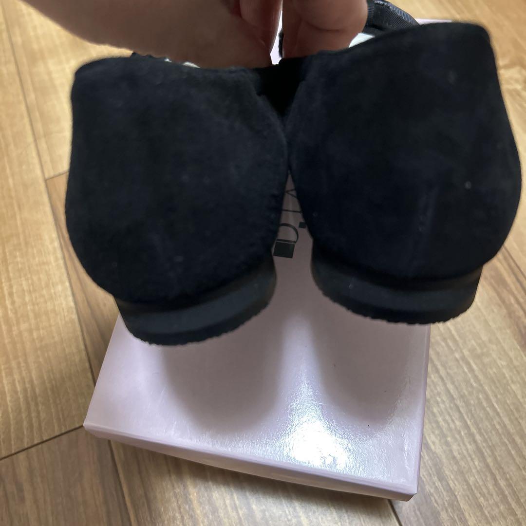 『箱付き』ダイアナ　フラットシューズ　24.5㎝　黒　リボン