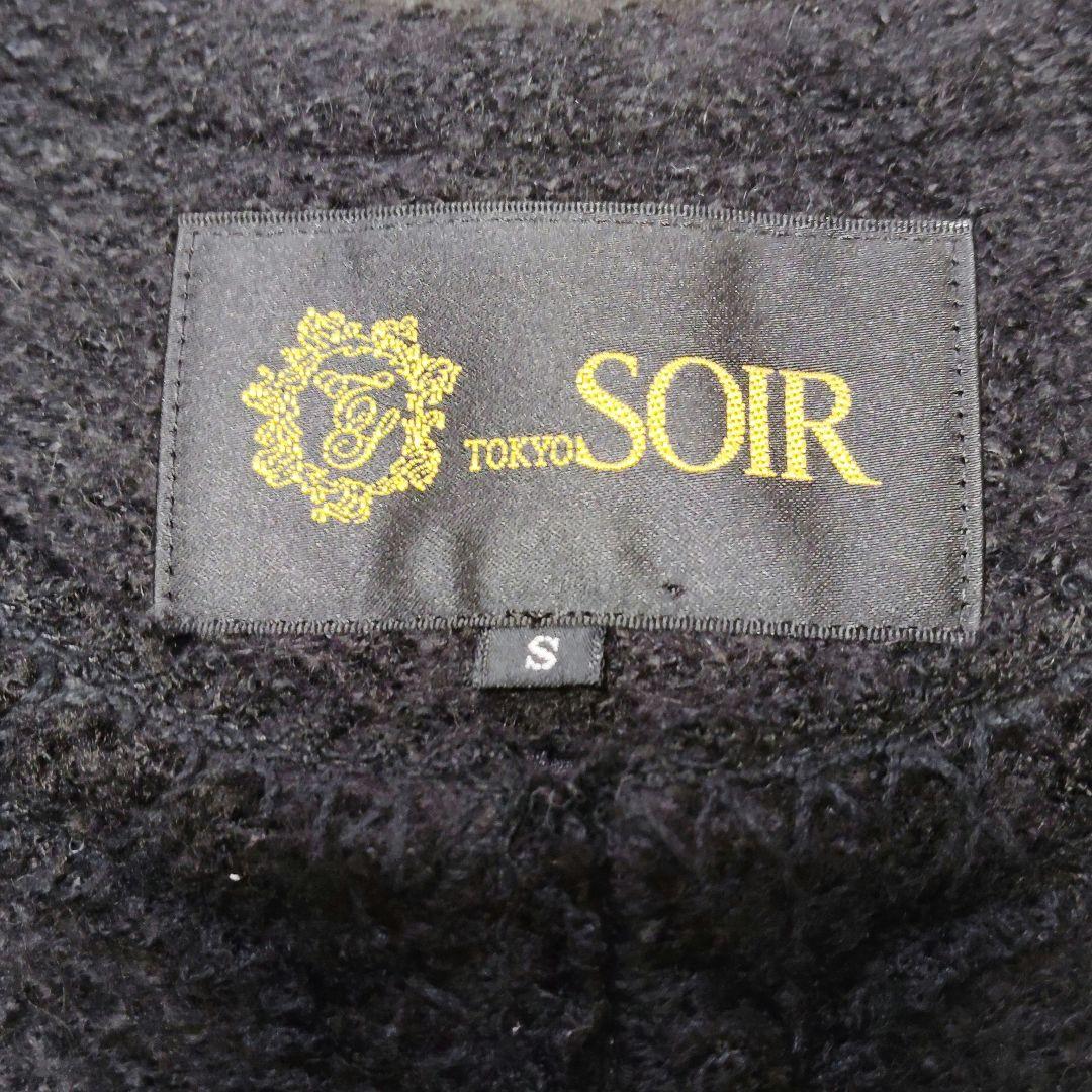 東京ソワール　ノーカラーコート　フォーマルコート　ミドル丈　モヘア風　タグ付新品