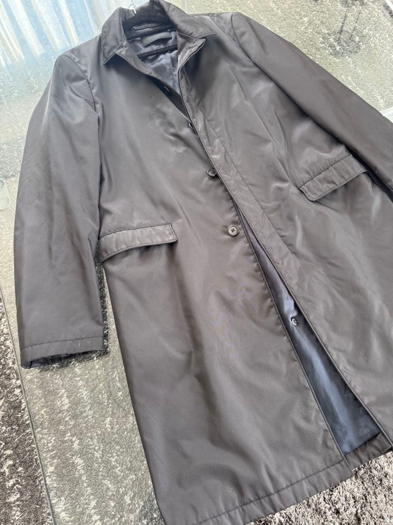 【PRADA】プラダ ナイロンステンカラーコート メンズ サイズ46 ブラック 【PRADA】プラダ ナイロンステンカラーコート メンズ サイズ46 ブラック