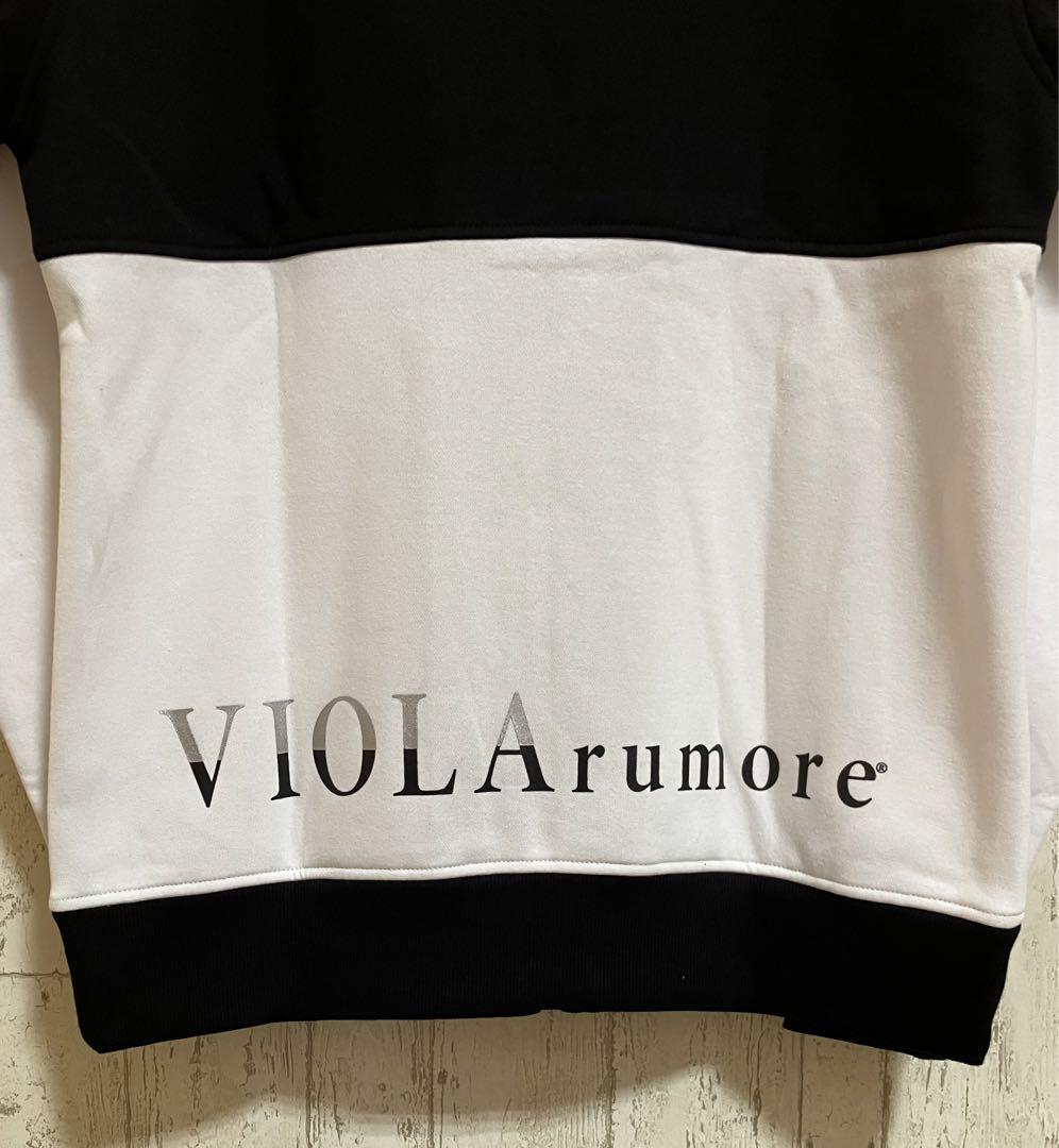 VIOLA rumore 切り替えラインストーンロゴ フルジップパーカー