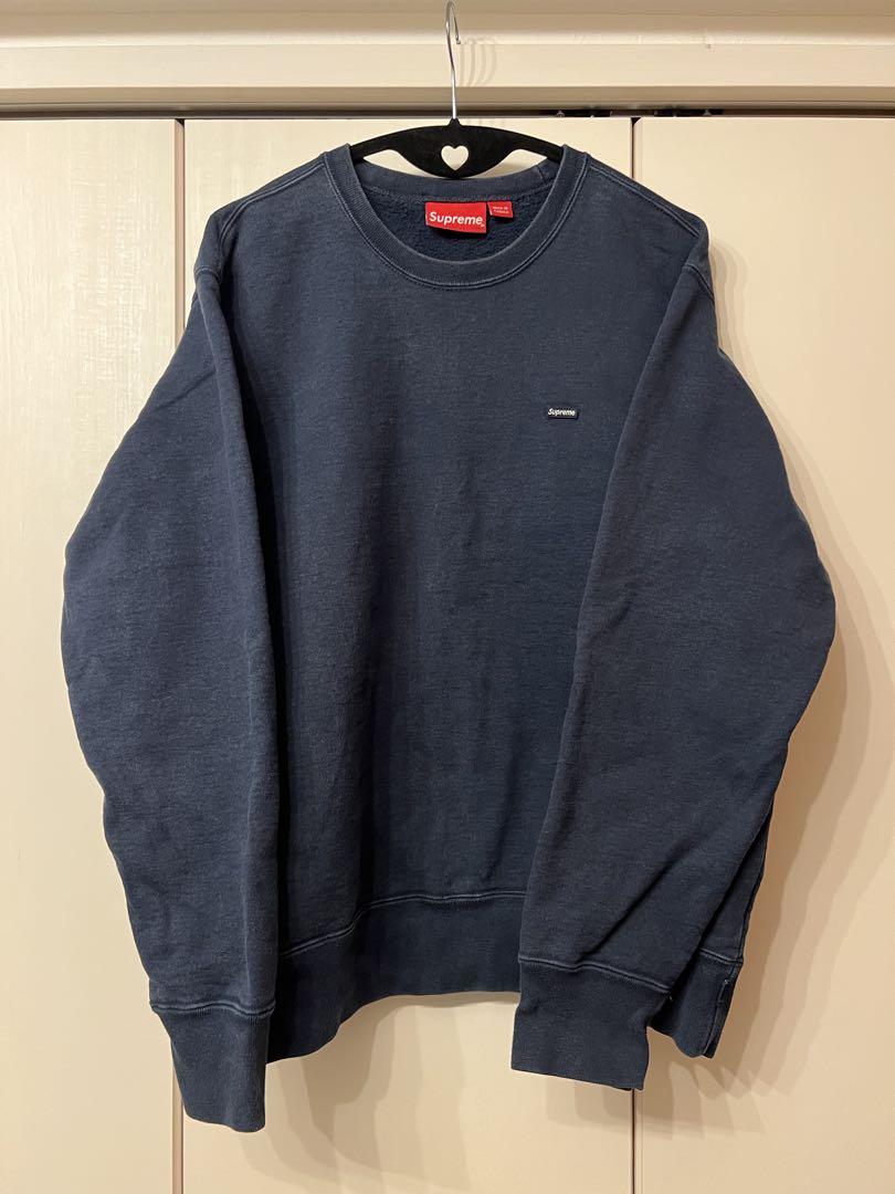 supreme small box logo crewneck ネイビー M