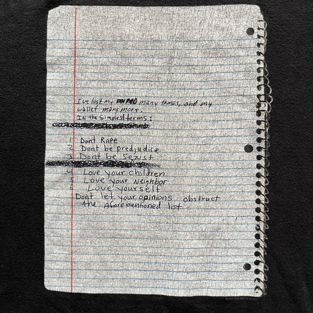 NIRVANA Kurt Cobain Note Tee カートコバーンTシャツ NIRVANA Kurt Cobain Note Tee カートコバーンTシャツ