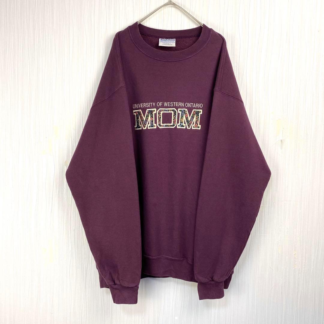 【カナダ製】ギルダン☆スウェット　刺繍カレッジロゴ　MOMウエストオンタリオ大学
