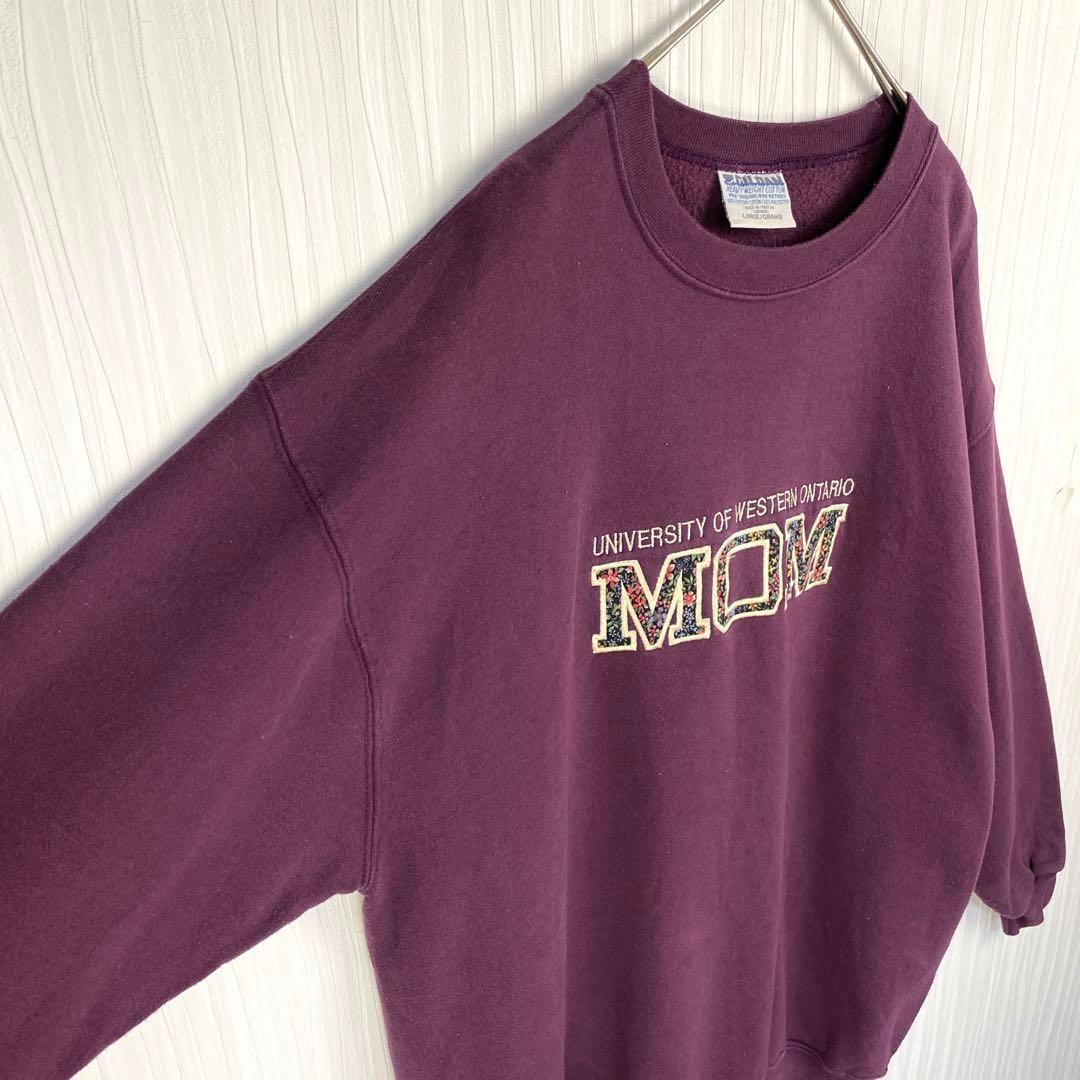 【カナダ製】ギルダン☆スウェット　刺繍カレッジロゴ　MOMウエストオンタリオ大学