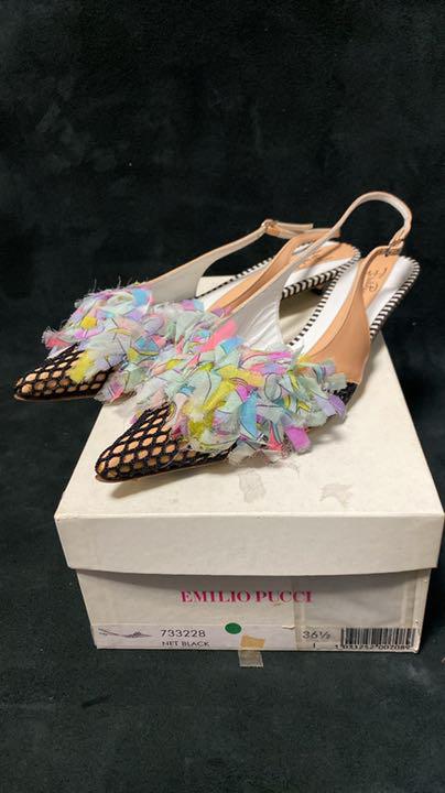 【人気ショップが最安値挑戦！】 EMILIO 23.5cm バックストラップ ピンク PUCCI 靴