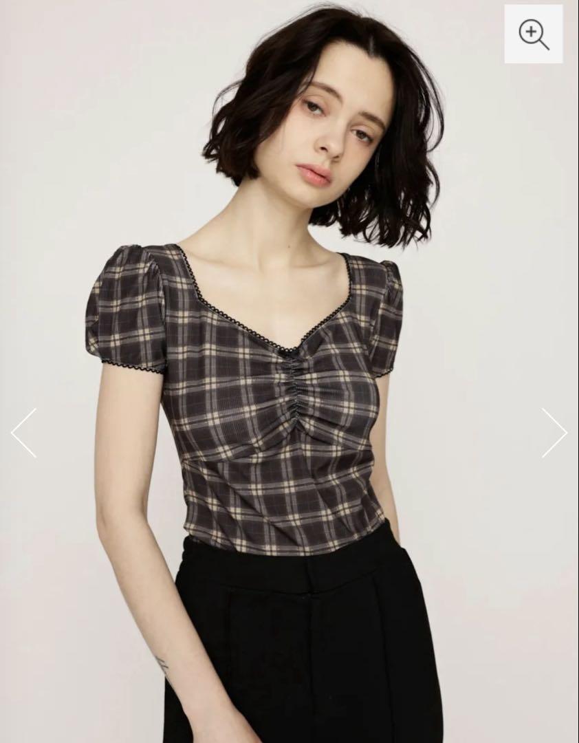 puff sleeve check shirt / パフスリーブチェックシャツ セール】PUFF SLEEVE CHECKED BLOUSE / チェックパフスリーブ