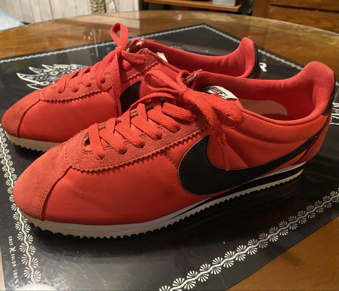最大12%OFFクーポン US NIKE 赤x黒 ナイロン CORTEZ CLASSIC 靴