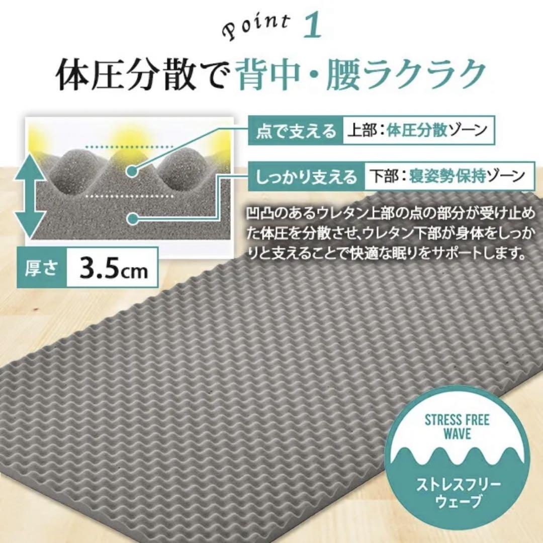 西川　高反発マットレス セミダブル SUYARA スヤラ 体圧分散 敷きパッド