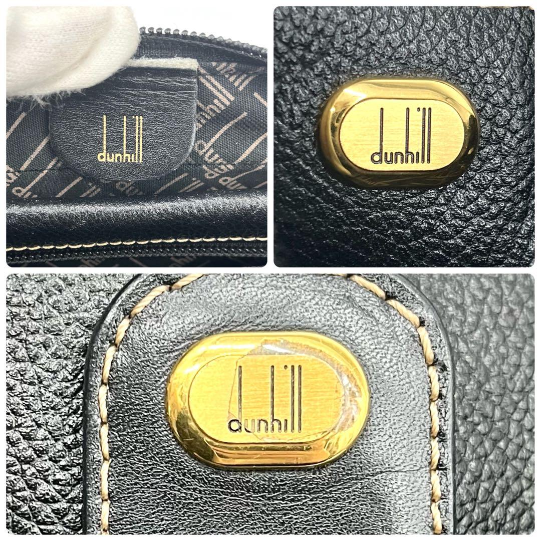 極美品✨Dunhill ゴールド金具 レザー ショルダーバッグ ブラック