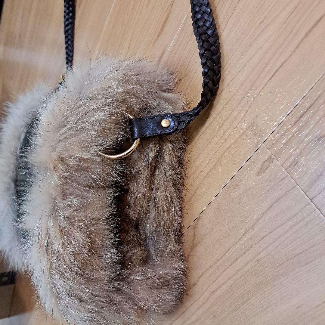 定価10万 タグ付き新品✨ ブルックスブラザーズ 本革 ファー ショルダーバッグ ショルダーバッグ