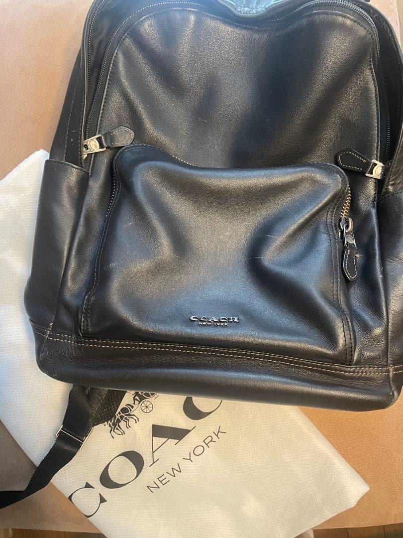 COACH コーチ ブラック レザー リュック