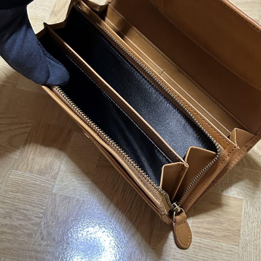 新品未使用　russet  ラシット　レザー長財布　L字ファスナー　キャメル