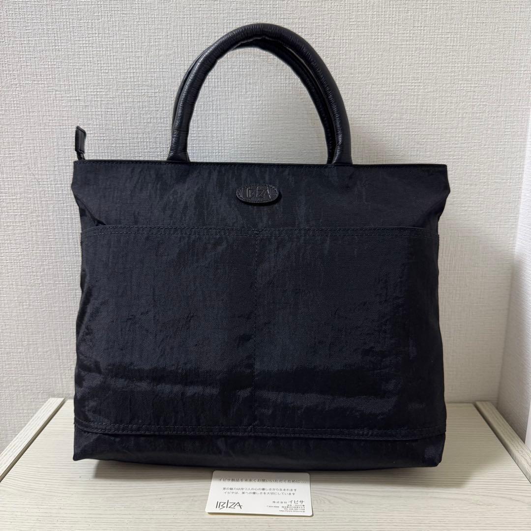 IBIZA イビザ トートバッグ ブラック ナイロン×レザー