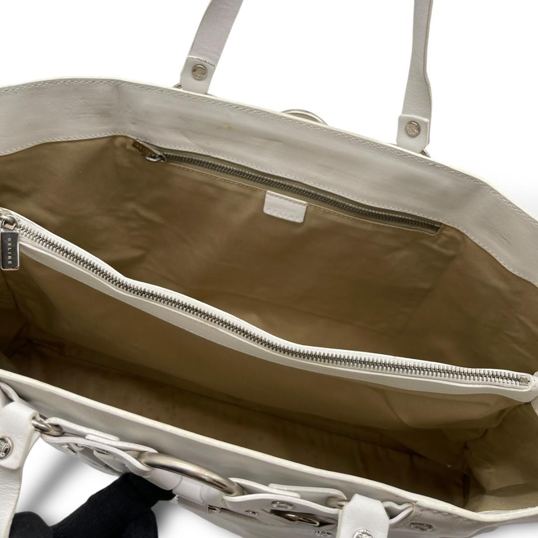 良品 CELINE 1804 トートバッグ トリオンフ金具 A4可 肩掛け