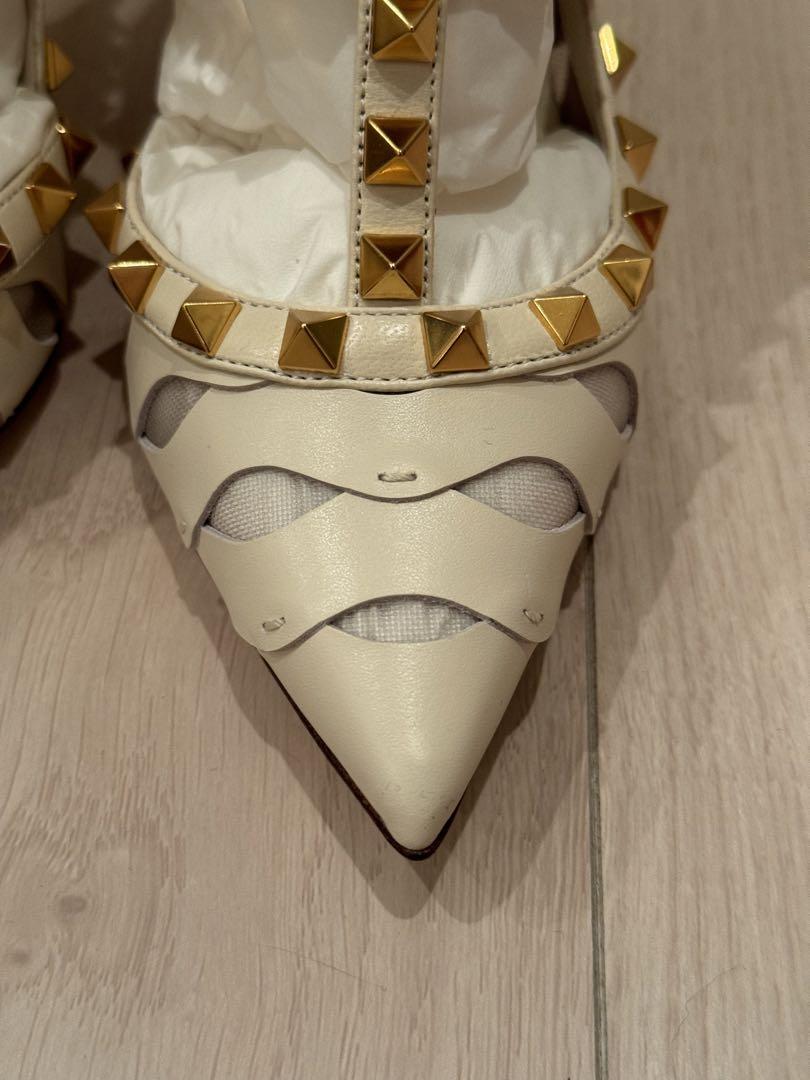 【新品】VALENTINO レザー＆メッシュ パンプス 35.5