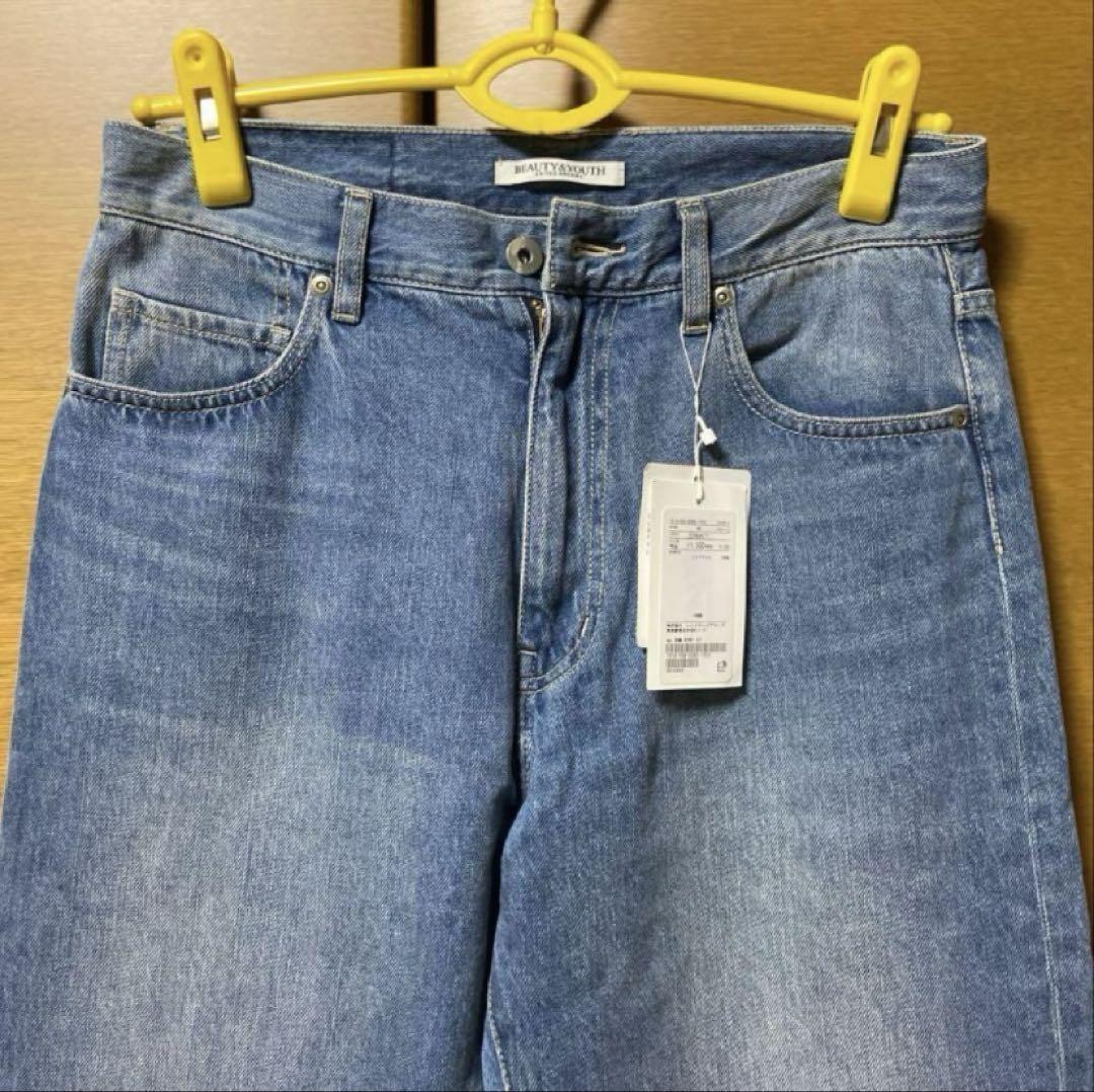 [新品]　BEAUTY&YOUTH 5ポケットストレートデニムパンツ　M