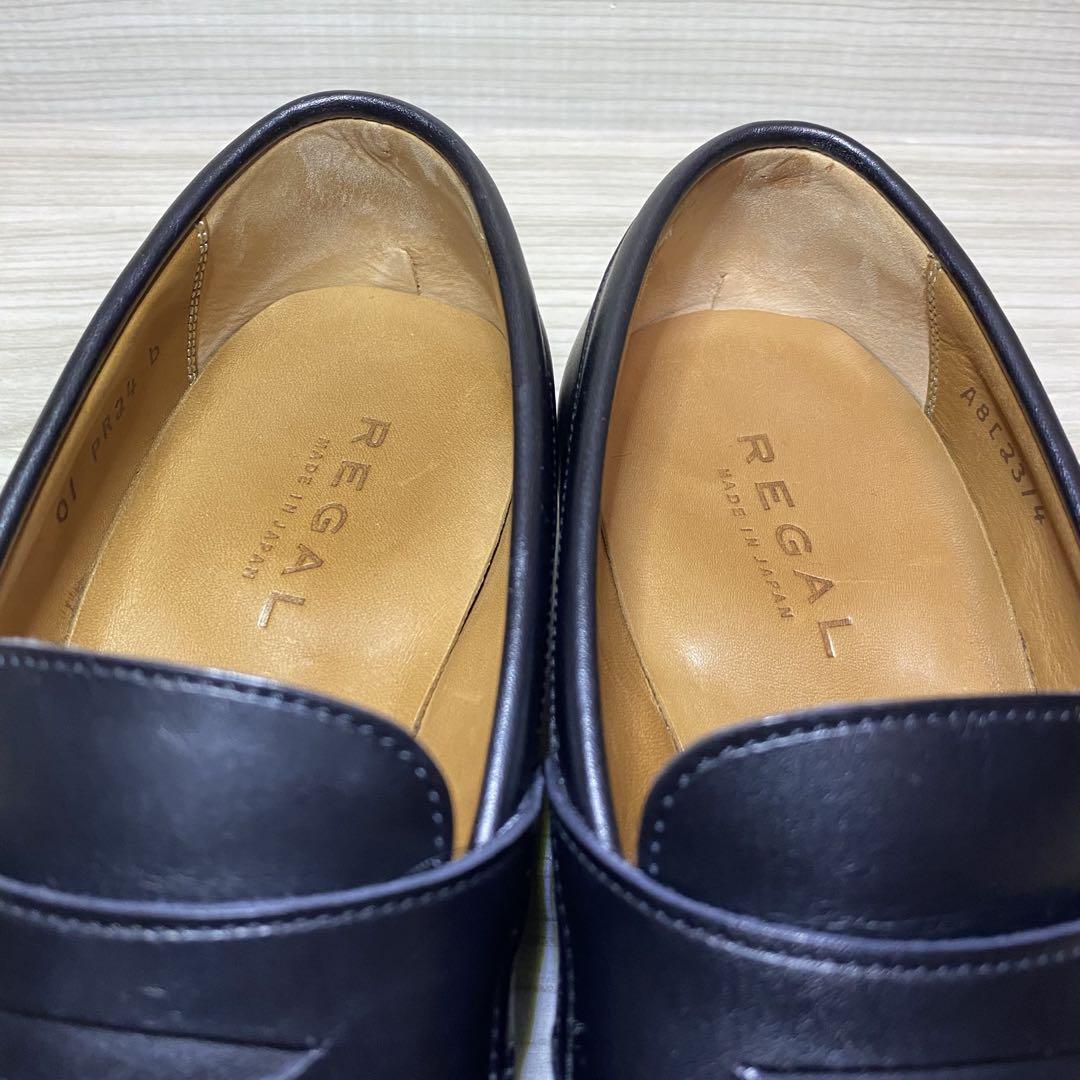 極美品 REGAL 01PR コインローファー Uチップ ロングノーズ ブラック