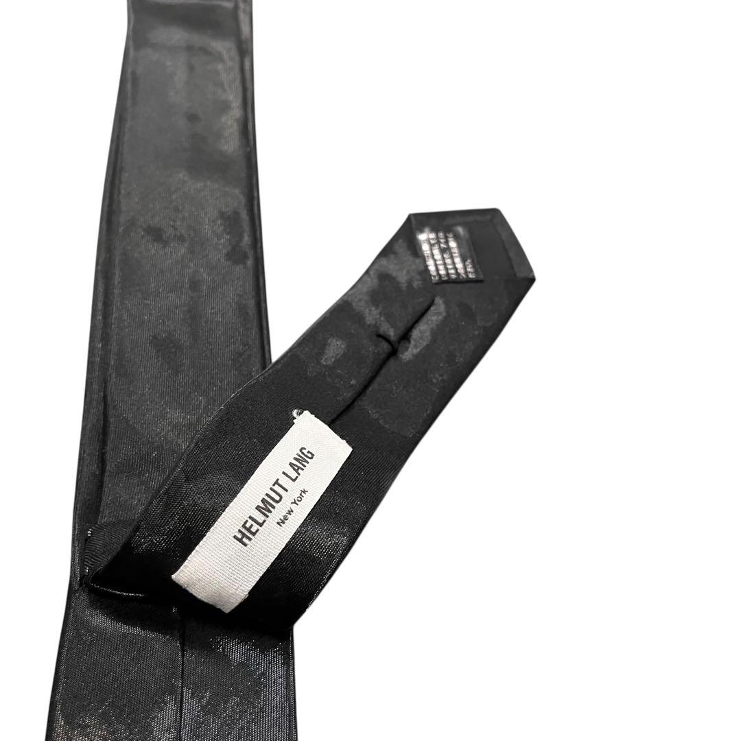 入荷now 口コミ Helmut Lang ヘルムートラング シルク 無地 ブラック ネクタイ 小物