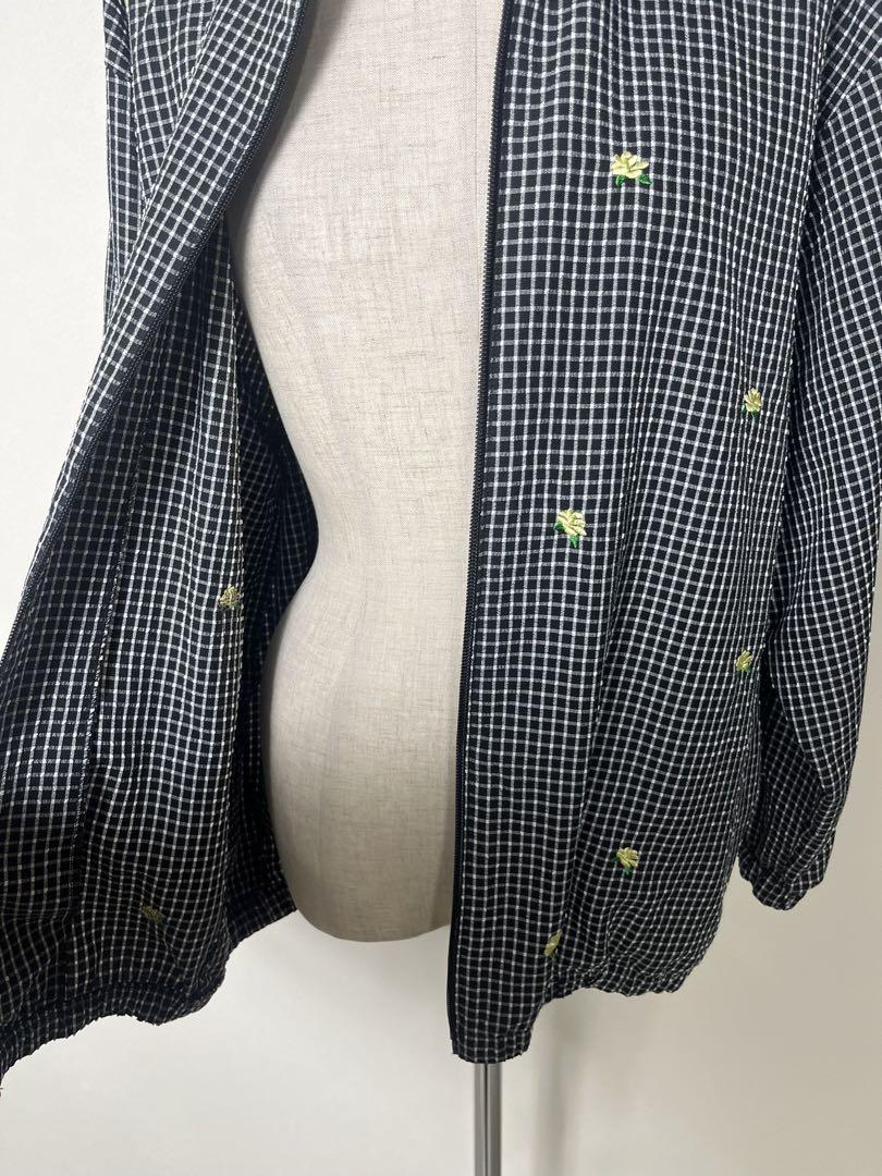 J173 used vintage ギンガムチェック フラワー ジャケット J173 used vintage ギンガムチェック フラワー ジャケット