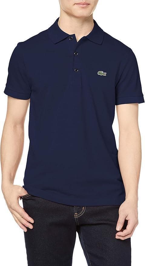 ラコステ スリムフィットソリッドポロシャツ 半袖　S　ネイビー　メンズ
