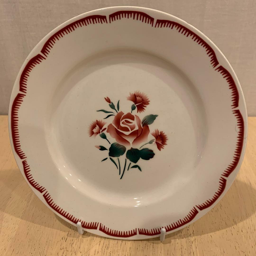 フランス 1920年 BADONVILLER(バドンヴィレー) 薔薇 陶器皿 D