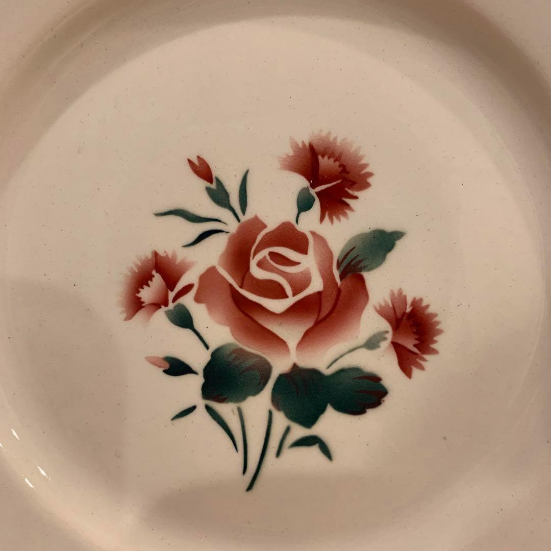 フランス 1920年 BADONVILLER(バドンヴィレー) 薔薇 陶器皿 D
