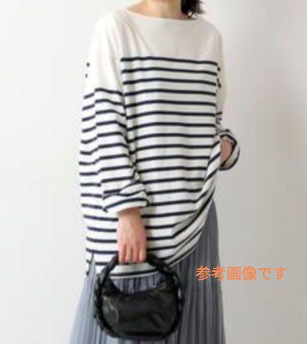 JS L'ESSAGE オーバーサイズ パネルボーダーTシャツ