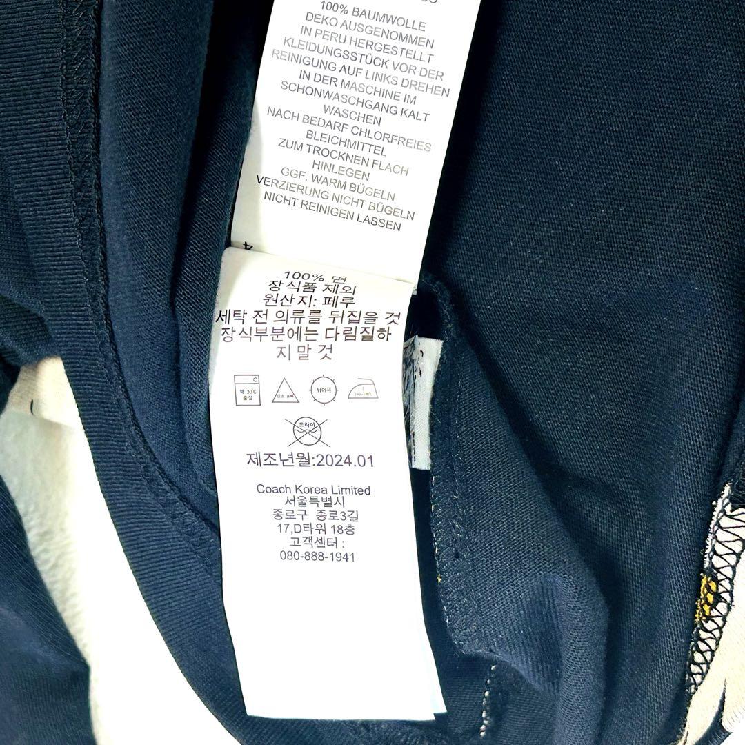 極美品　COACH コーチ　フローラル　シグネチャー　Tシャツ　コットン