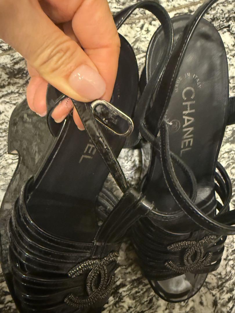 銀座本店購入CHANEL ブラック ストラップサンダル36ハーフ 銀座本店購入CHANEL ブラック ストラップサンダル36ハーフ