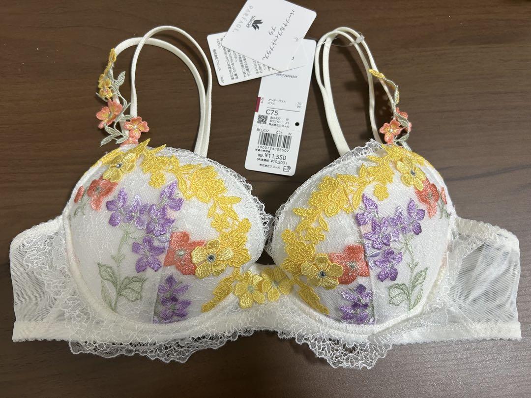 パルファージュリボンブラC75&ショーツL ワコール 新品 - メルカリ
