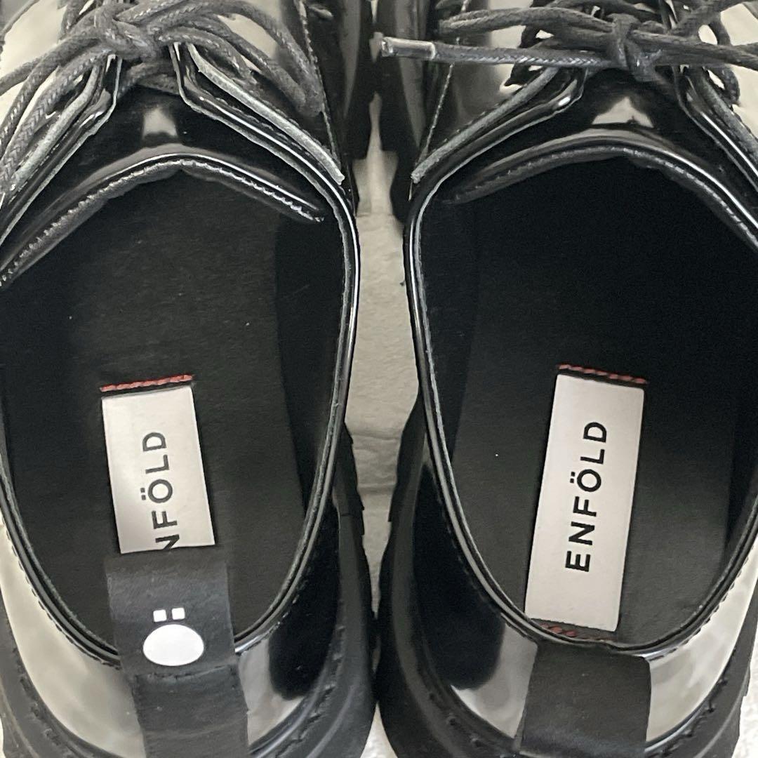 【美品✨】ENFOLD 8ホールレースアップシューズ ブラック 38