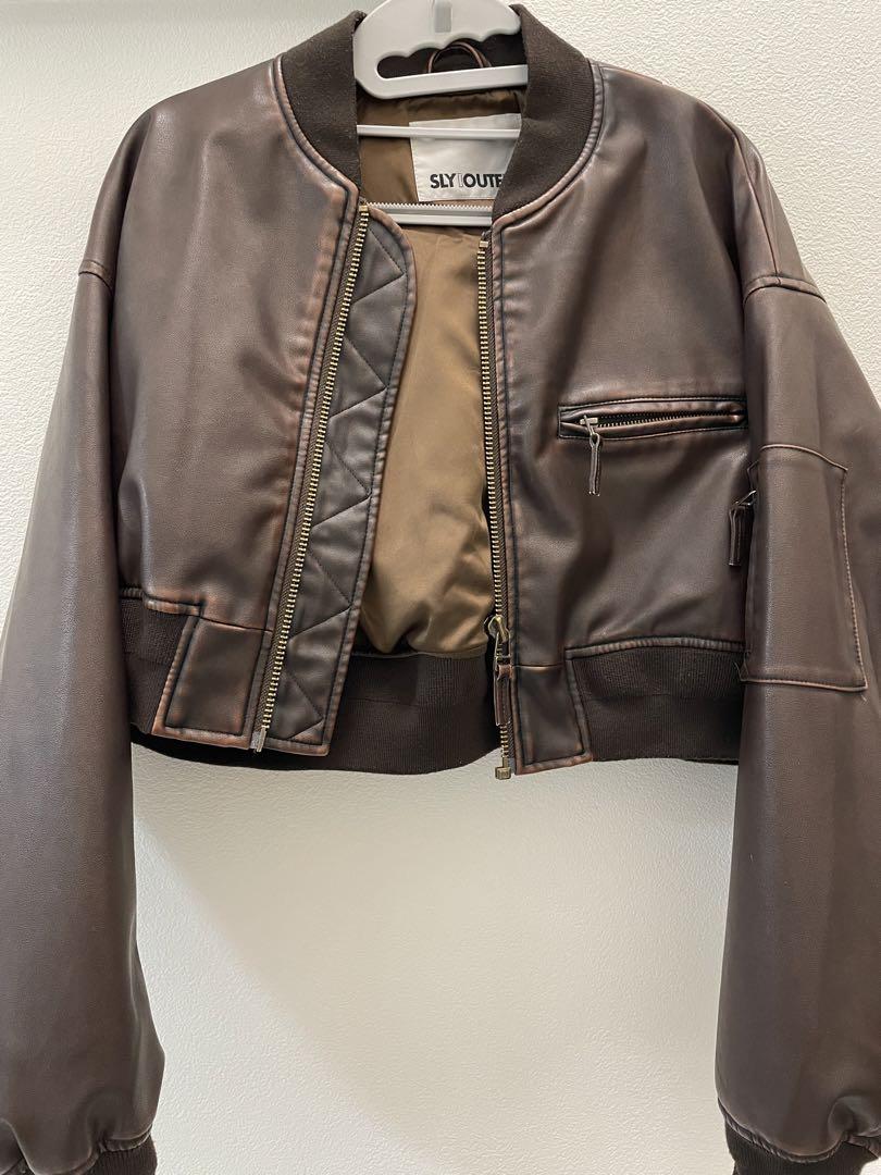 スライ レザージャケットSLY VINTAGE ／LEATHER CROP BZ