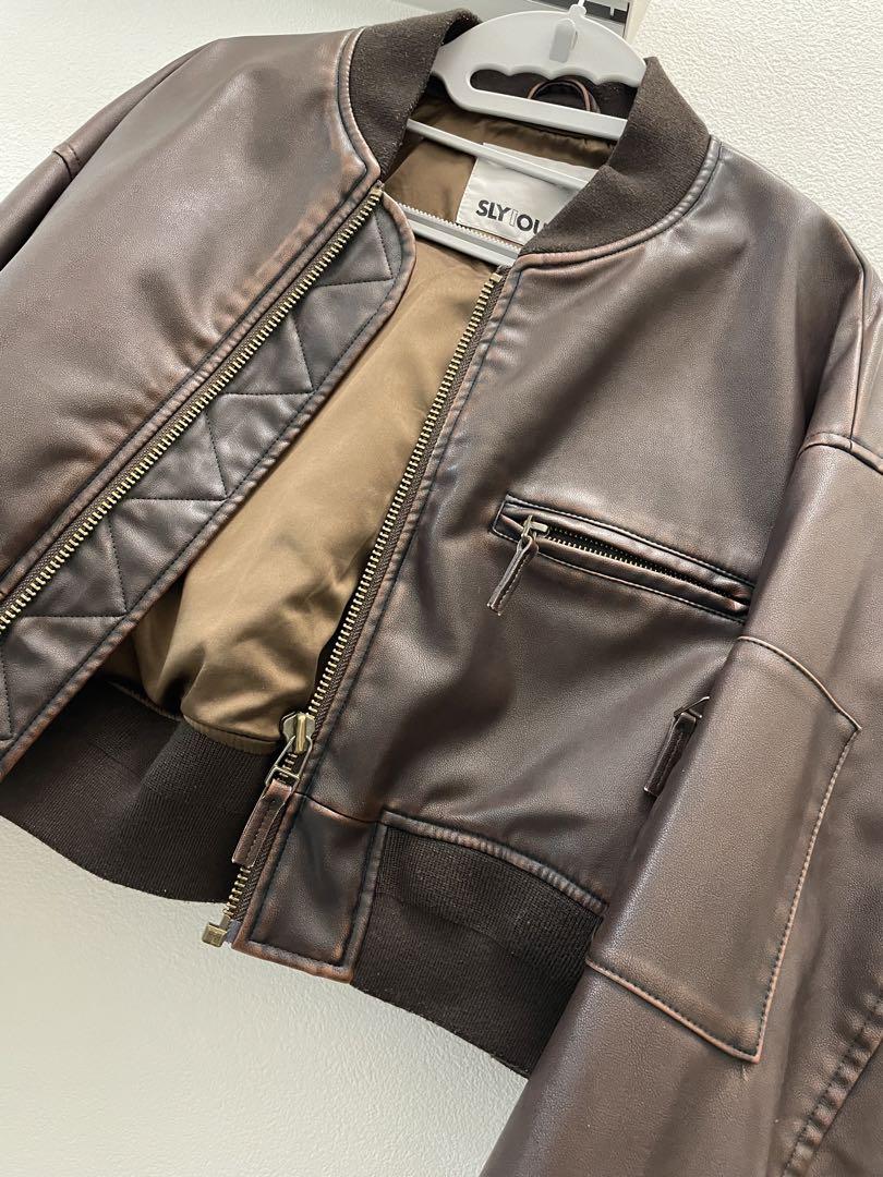 スライ レザージャケットSLY VINTAGE ／LEATHER CROP BZ