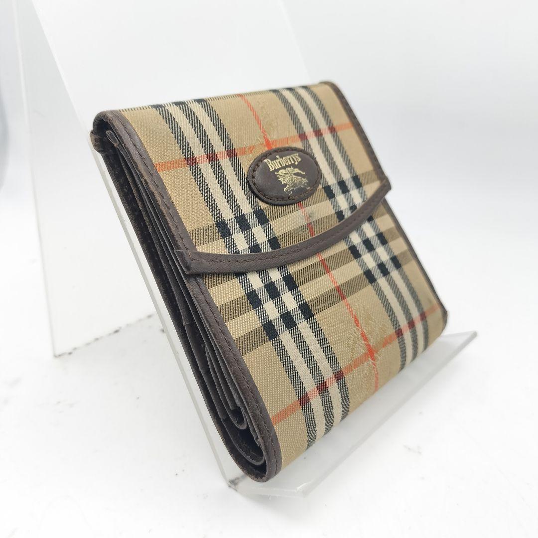 未使用品 箱付き BURBERRY バーバリー 折り財布 ノバチェック 茶